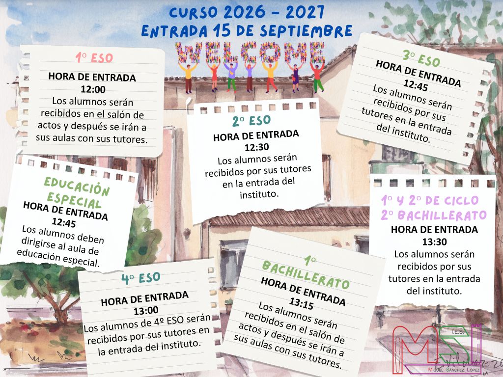 Horario de entrada 26 27